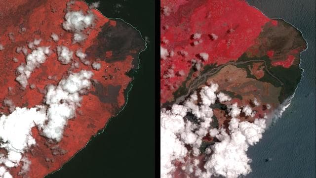 NASA image: Dramatic Changes from Kilauea Leilani Estates Lava Flows Seen by NASA Spacecraft