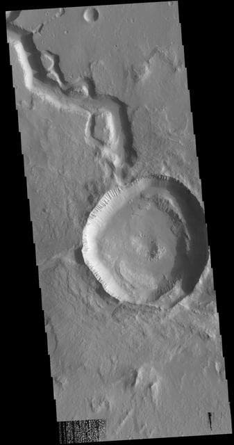 NASA image: Hephaestus Fossae Crater