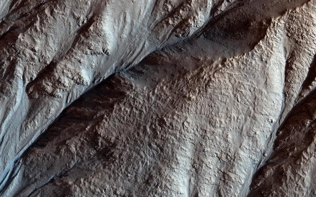 NASA image: Crater Gullies and Fractures in Acidalia Planitia