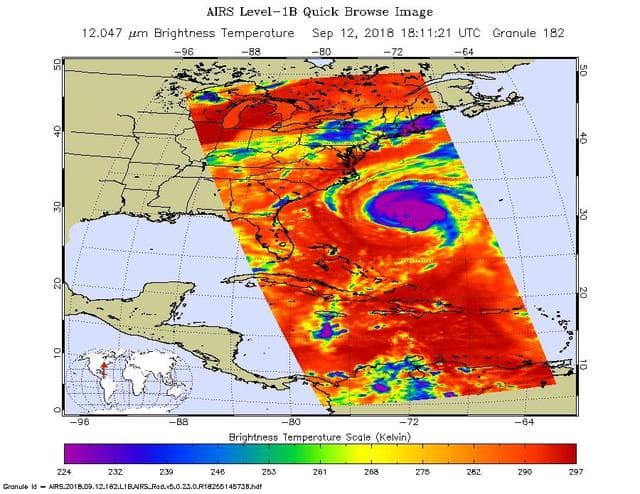 NASA image: Hurricane Florence as seen by NASA's AIRS Instrument
