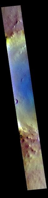 NASA image: Milankovic Crater - False Color