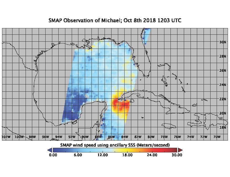 NASA image: SMAP captures Hurricane Michael