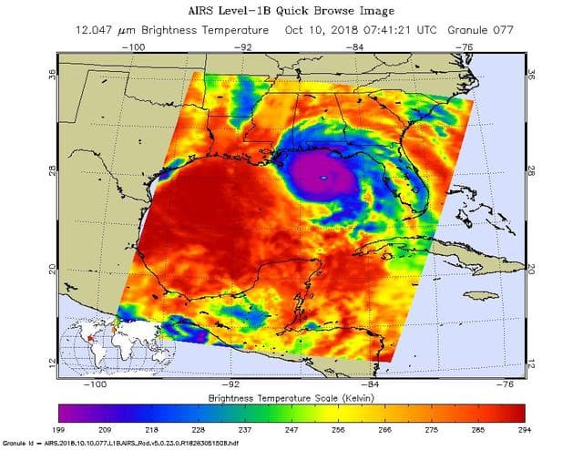 NASA's AIRs captures Hurricane Michael off Florida coast