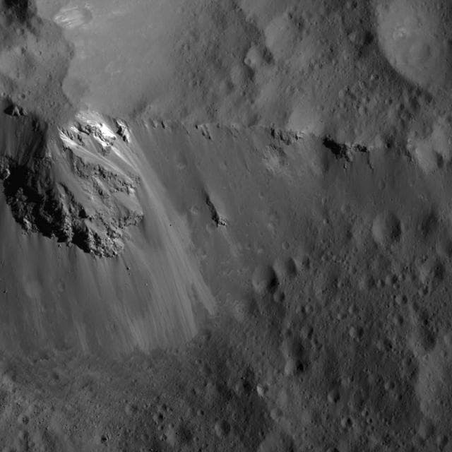 NASA image: Large Block Along the Ridge of Urvara Crater