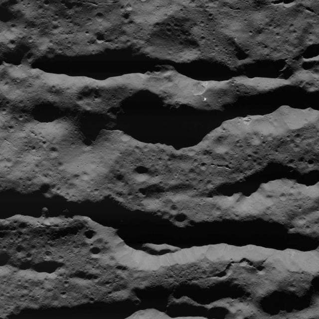 NASA image: Deep Fractures in Occator Crater