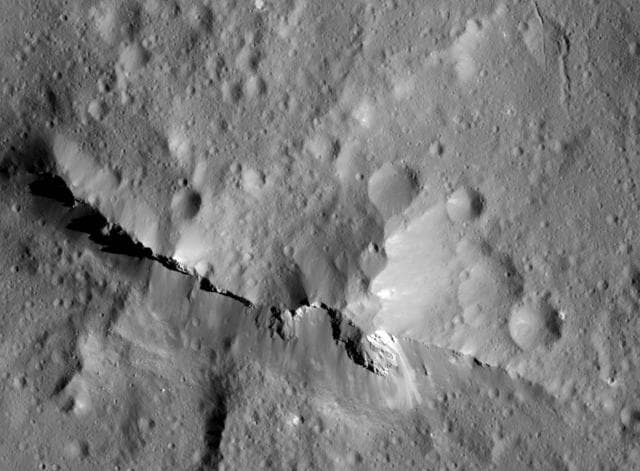 NASA image: Urvara Crater's Central Ridge