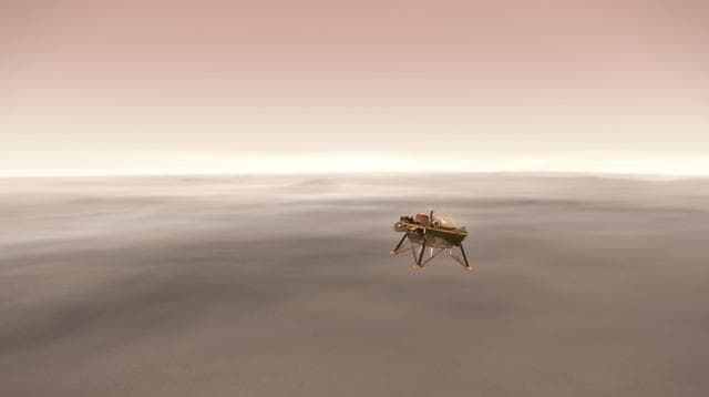 NASA image: InSight Heading Down to the Martian Surface (Illustration)