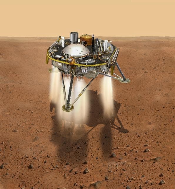 NASA image: InSight Moments Away From Landing, Top View (Illustration)