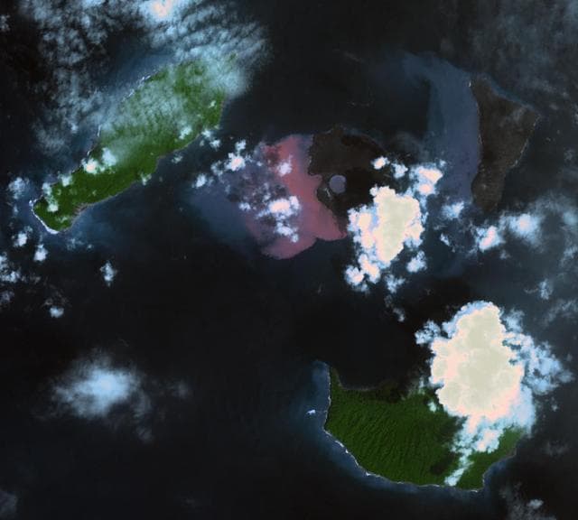 NASA image: ASTER Images Post-eruption Anak Krakatau Volcano