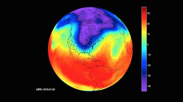 NASA image: AIRS Captures Polar Vortex