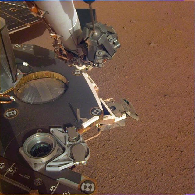 NASA image: Partial View of Insight's Robotic Arm and Deck
