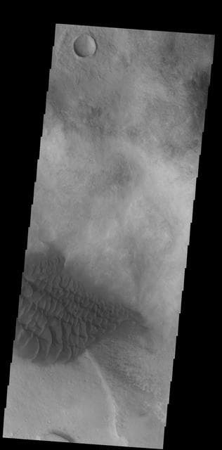 NASA image: Halley Crater Dunes