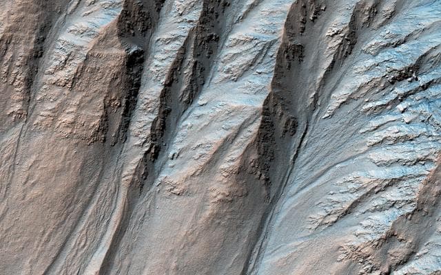 NASA image: Complex Gullies in a Crater