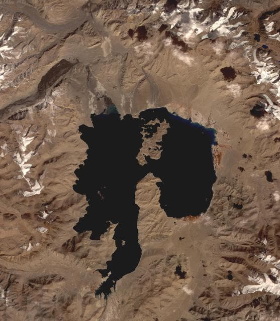 NASA image: Lake Karakul, Tajikistan
