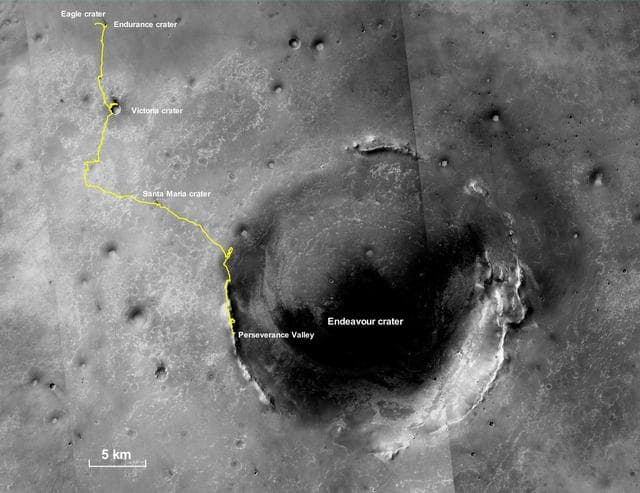 NASA image: Opportunity's Final Traverse Map