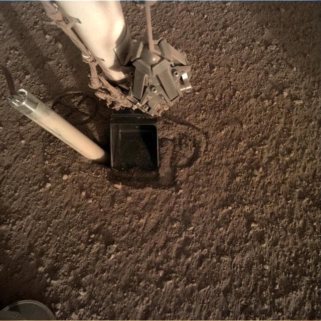 NASA image: InSight's Heat Probe Partially Backs Out of Hole