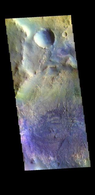 NASA image: Arabia Terra Crater - False Color