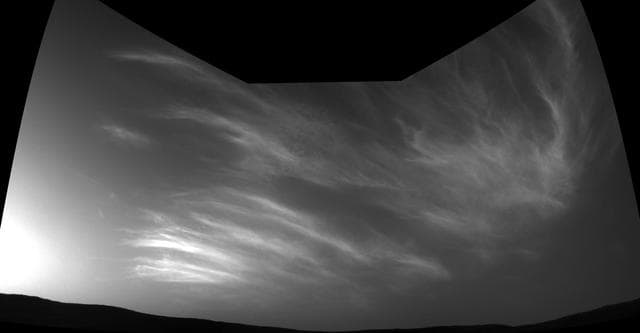 NASA image: Curiosity's Three-Frame Mosaic of Clouds