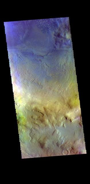 NASA image: Renaudot Crater - False Color