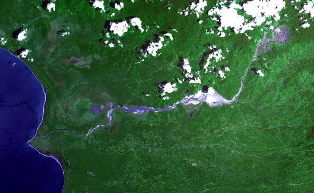 NASA image: Panguna Copper Deposit, Papua New Guinea