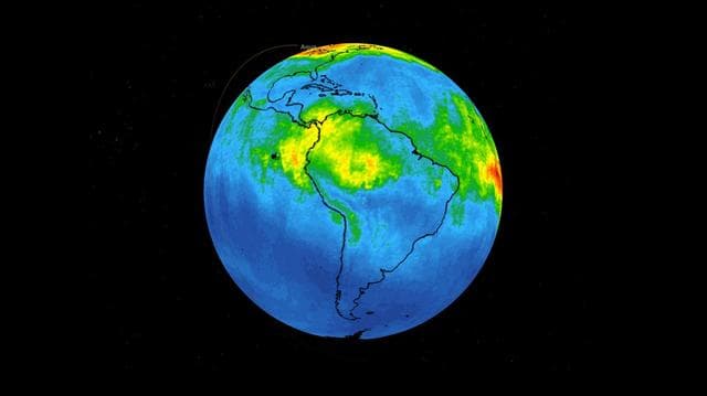 NASA's AIRS Maps Carbon Monoxide from Brazil Fires