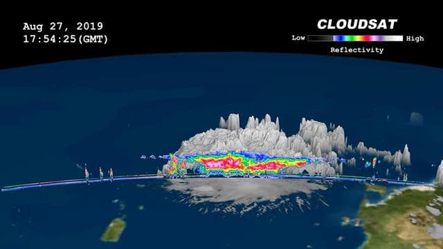 NASA image: NASA's CloudSat Images Dorian in 3D