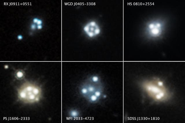 NASA image: Quasars' Multiple Images Shed Light on Tiny Dark Matter Clumps