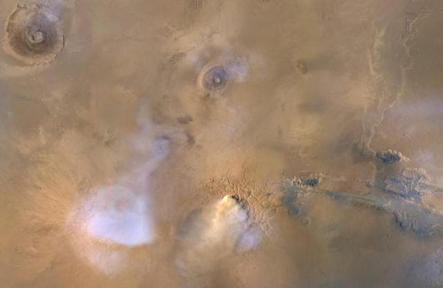 NASA image: A Mars Dust Tower Stands Out