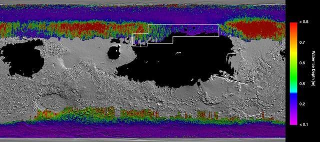 NASA image: A Water Ice Map for Mars