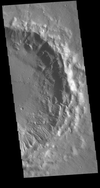 NASA image: Crater Rim Channels
