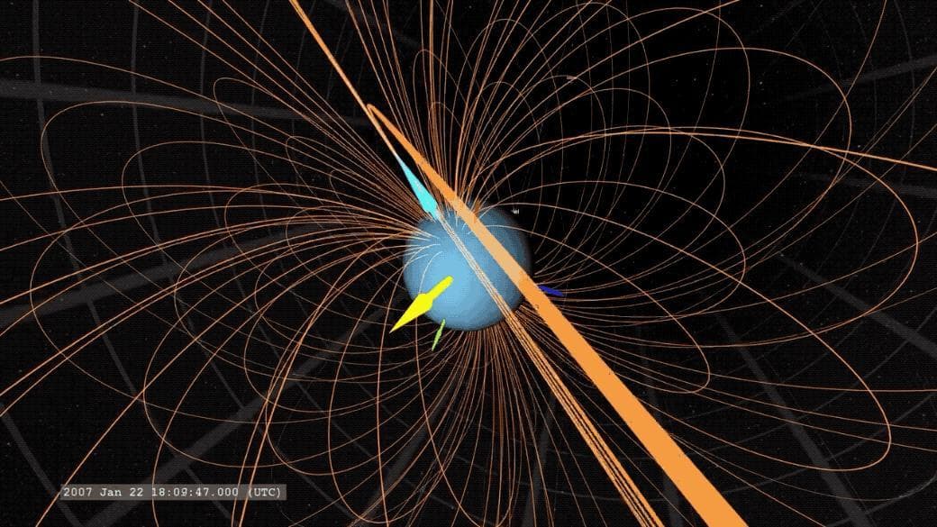 NASA image: GIF of Uranus' Magnetic Field