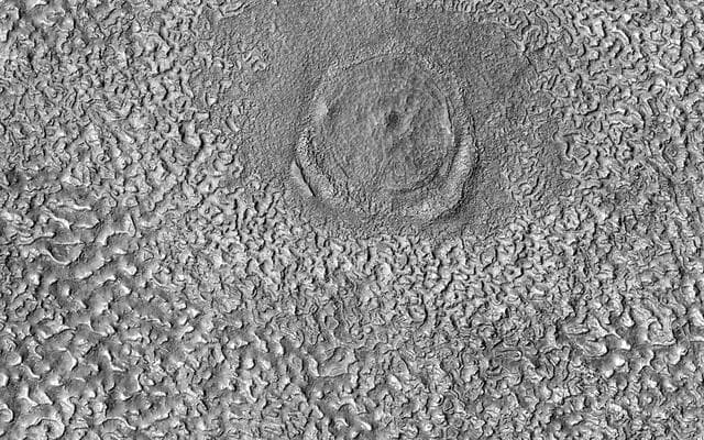 NASA image: An Impact Structure in Brain Terrain