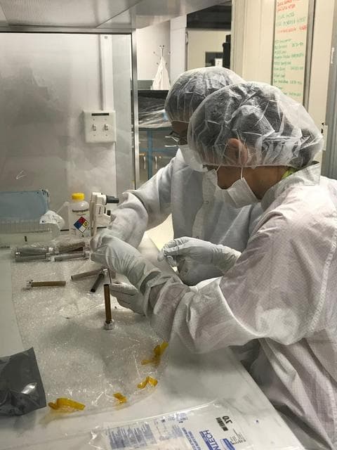 NASA image: Swabbing Perseverance Sample Tubes