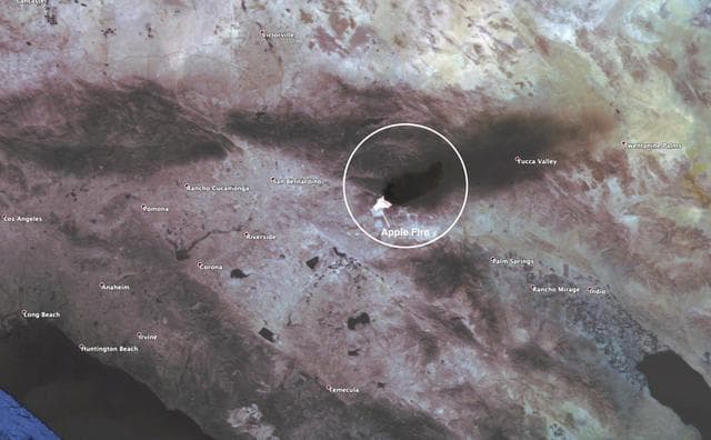 NASA image: ECOSTRESS Spies Apple Fire's Smoke Plume