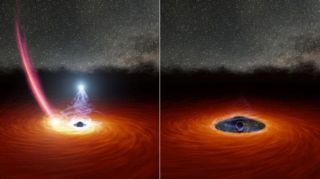 NASA image: Black Hole Corona's Disappearing Act (Illustration)