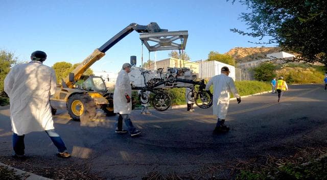 NASA image: Test Rover Moves to Mars Yard