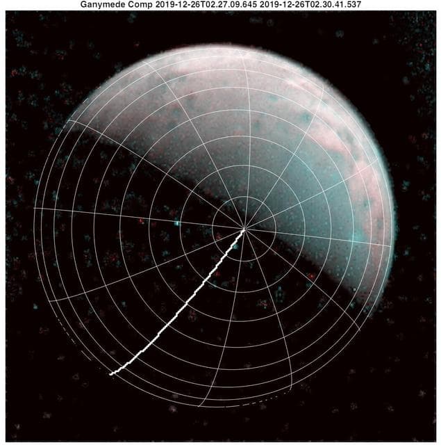 NASA image: Ganymede's North Pole with Gridlines