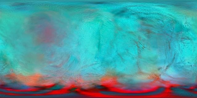 NASA image: Enceladus in the Infrared (Map View)