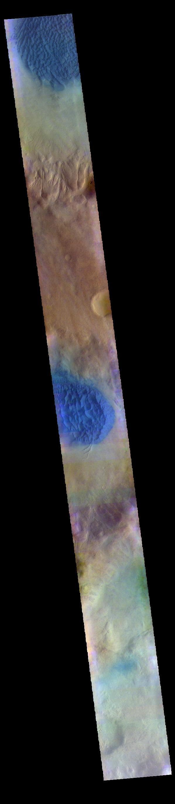 NASA image: Noachis Terra Crater Dunes - False Color