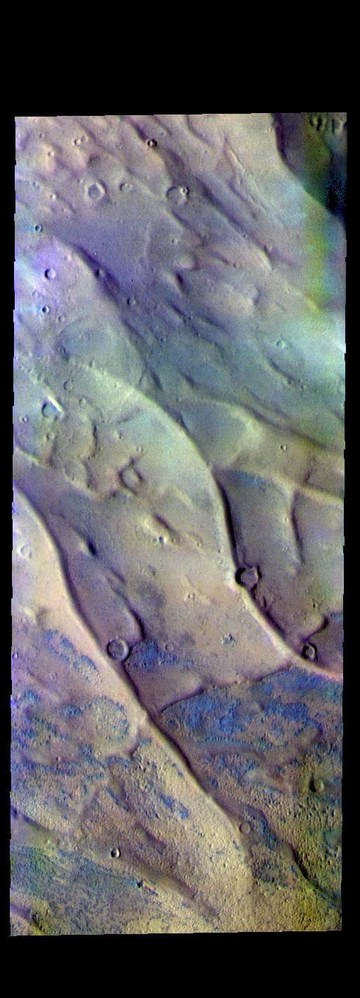 NASA image: Dorsa Argentea - False Color