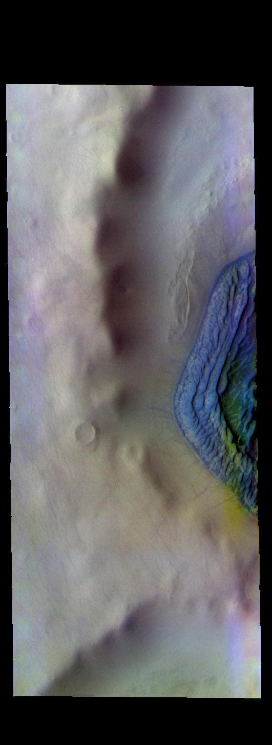 NASA image: Terra Cimmeria Crater - False Color