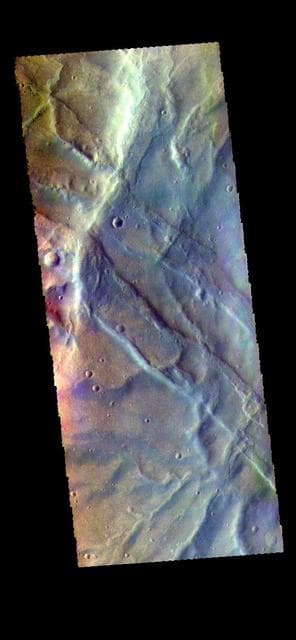 NASA image: Claritas Fossae - False Color
