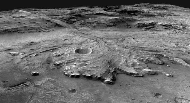 NASA image: Angle on Jezero Crater (Illustration)