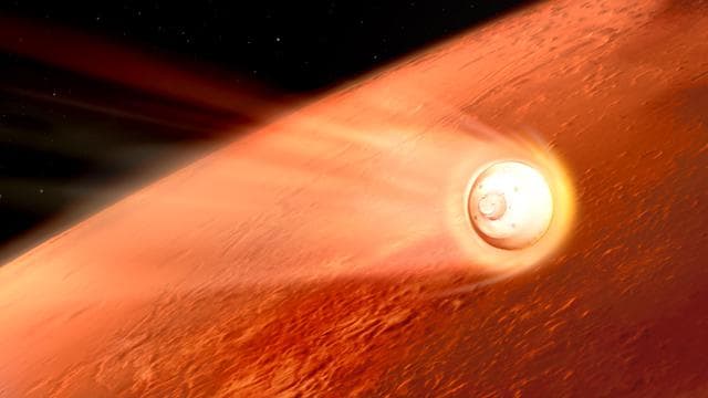 NASA image: Perseverance Rover Decelerates in the Martian Atmosphere (Illustration)