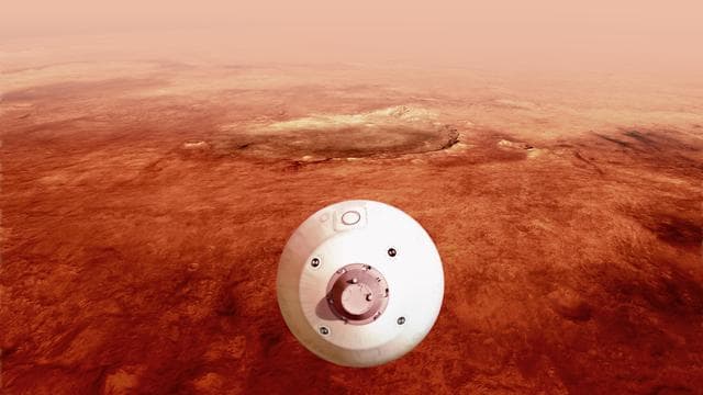 NASA image: Perseverance Guides Itself Towards the Surface (Illustration)