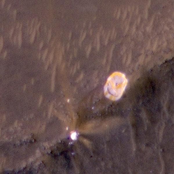 NASA image: Close-Up of Perseverance Parachute on the Martian Surface