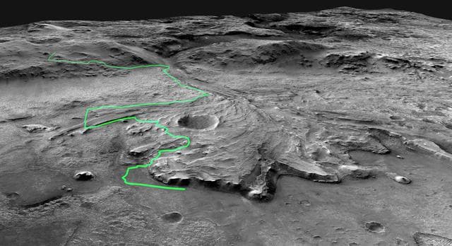 NASA image: Possible Path for Perseverance Rover