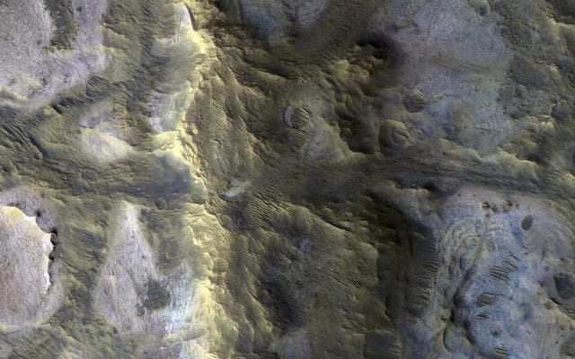 NASA image: A Technicolor Mound near Oxia Planum