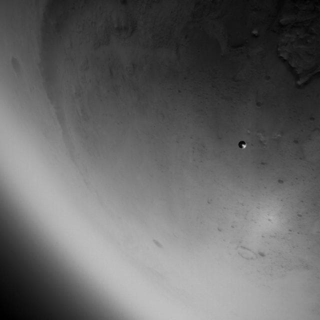 NASA image: LCAM Views the Heat Shield After Being Released from Mars 2020 Spacecraft