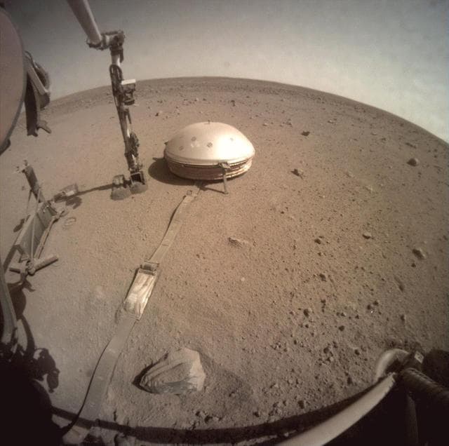 NASA image: InSight Starts Burying Seismometer's Cable